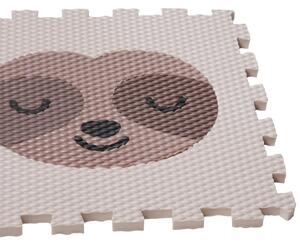 Vylen VYLEN Pěnové podlahové puzzle Minideckfloor Lenochod Krémový s hnědým lenochodem 340 x 340 mm