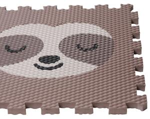 Vylen VYLEN Pěnové podlahové puzzle Minideckfloor Lenochod Bílý s hnědým lenochodem 340 x 340 mm