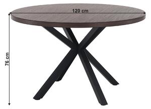 TEMPO Jedálenský stůl, tmavý dub / čierna, průměr 120 cm, MEDOR