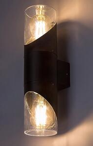 RABALUX Zahradní nástěnné hliníkové svítidlo NOVIGRAD, 2xE27, 28W, černé 007237