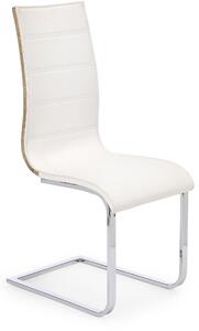 Kovová židle K104, bílá / dub sonoma