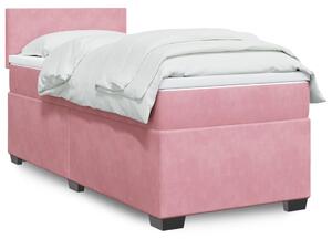 Box spring postel s matrací růžová 80 x 200 cm samet 3286161