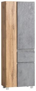 VYSOKÁ SKŘÍŇ, dub wotan, 65/180/35 cm Held - Koupelnové skříňky vysoké, Online Only