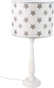 HELLUX Stolní dřevěná dětská lampička BERTA, 1xE27, 60W, hvězdy, bílá 410.41.11