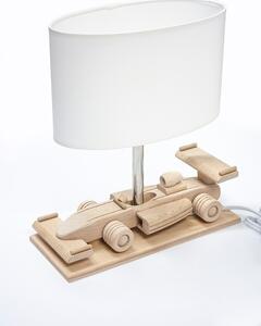 HELLUX Stolní dřevěná dětská lampička ve tvaru formule, bílá 411.23.09