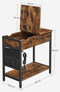 VASAGLE Odkládací stolek Industry - 60x31,5x60 cm