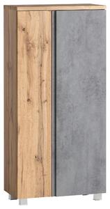 MIDI SKŘÍŇKA, dub wotan, barvy grafitu, 65/130/35 cm Held - Úzké skříňky do koupelny, Online Only
