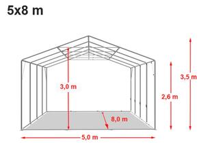 Párty stan 5x8 m Max+ 2,6m - ohnivzdorný barva Bílá
