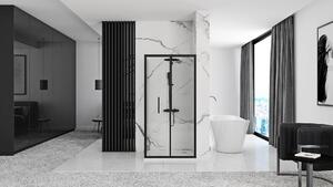 REA - Sprchový kout Rapid Fould, skládací, dveře/stěna, 80x80 L/P - černá/transparentní