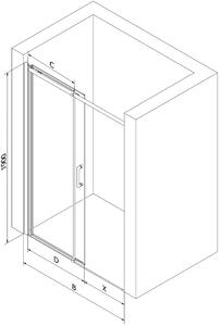 Mexen OMEGA posuvné sprchové dveře do otvoru 110 cm, 825-110-000-01-00