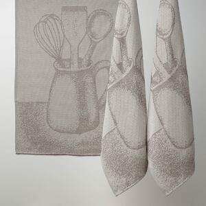 Kuchyňská utěrka Veba ZUZKA Vařečky tmavá hnědá Velikost: 50x70 cm