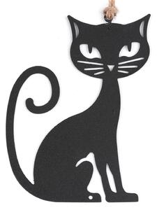 Černá plechová kočka - dekorace i záložka
