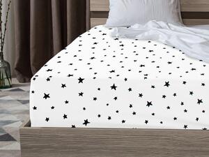 Bavlněné prostěradlo s gumou WHITE STAR 90 x 200 cm bílé