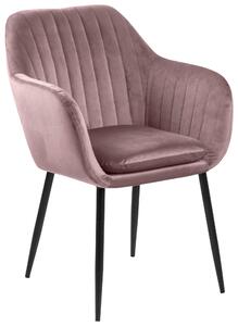 ŽIDLE S PODRUČKAMI, velur, černá, starorůžová Ambia Home - Jídelní židle, Online Only