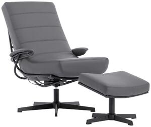 RELAXAČNÍ KŘESLO S TABURETEM, textil, šedá Livetastic - Online Only křesla & taburety, Online Only