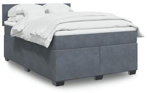 Box spring postel s matrací tmavě šedý 140 x 190 cm samet 3286301