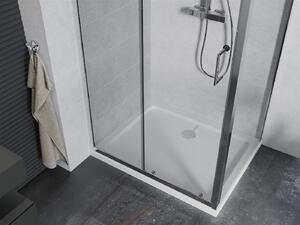 Mexen Apia posuvný sprchový kout 90 x 80 cm, 5mm sklo, chromový profil-čiré sklo + slim sprchová vanička 5cm, 840-090-080-01-00-4010