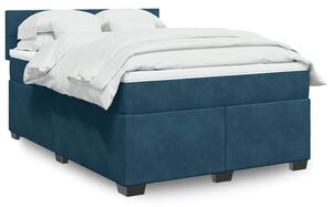 Box spring postel s matrací tmavě modrá 140x200 cm samet 3286334