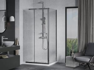 Mexen Apia posuvný sprchový kout 140 x 100 cm, 5mm sklo, chromový profil-čiré sklo + slim sprchová vanička 5cm, 840-140-100-01-00-4010