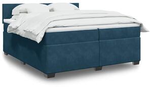 Box spring postel s matrací tmavě modrá 200x200 cm samet 3286400
