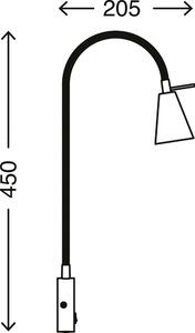 BRILONER Flexibilní nástěnné svítidlo 45 cm 1xGU10 5W 400lm černá BRI 2082-015