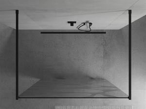 Mexen Kioto, průchozí sprchová zástěna 110 x 200 cm, 8mm sklo čiré/bílý vzor, 2x černá stabilizační rozpěra, 800-110-002-70-97