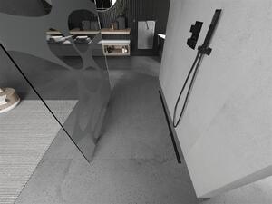 Mexen Kioto, průchozí sprchová zástěna 110 x 200 cm, 8mm sklo čiré/bílý vzor, 2x černá stabilizační rozpěra, 800-110-002-70-97