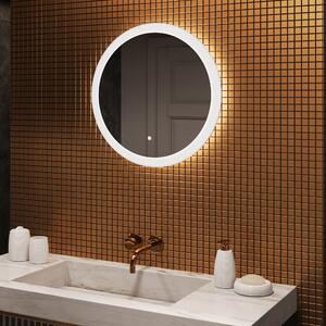 Kulaté zrcadlo do koupelny s osvětlením LED 60cm s Dual color, Vypínač dotykový
