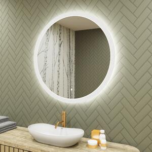 Kulaté zrcadlo do koupelny s osvětlením LED 80cm s Dual color, Vypínač dotykový
