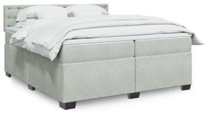 Box spring postel s matrací světle šedá 200x200 cm samet 3286414