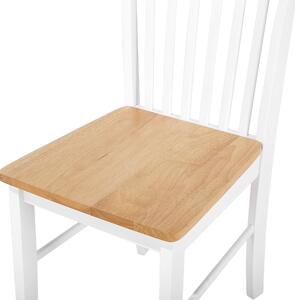 Sada 2 dřevěných jídelních židlí světlé dřevo/bílá HOUSTON