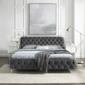 Designová postel Rococo 180 x 200 cm šedý samet - Skladem