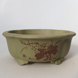 E-bonsai Keramická bonsai miska 15,5 x 13 x 6 cm zelená