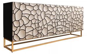 Komoda VULCANO MOSAIK 177 CM masiv mango - bílá/zlatá Nábytek | Úložné prostory | Komody | Nízké