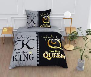 Povlečení 140x200 70x90 – King & Queen | Bavlna 80% | 2dílná sada