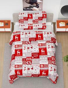 Vánoční povlečení 140x200 70x90 – Merry Christmas patchwork | 2dílná sada