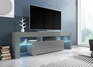 TV stolek Toro 138 cm, šedá matná / šedá lesk