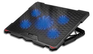 Chladící podložka pro notebook 5x ventilátor 2xUSB černá