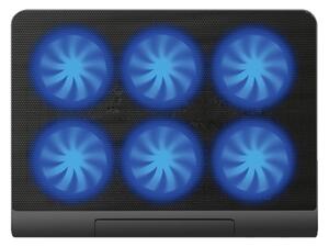 Chladící podložka pro notebook 6x ventilátor 2xUSB černá