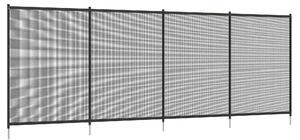 Outsunny Zahradní plot do jezírka, 365 x 126 cm, sada 4 dekorativních plotů kolem bazénu s možností nožního opření pro terasu, balkon, síťovaný, černý