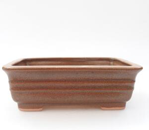 E-bonsai Keramická bonsai miska 13,5 x 9,5 x 4,5 cm hnědá