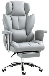 HOMCOM Kancelářská židle s funkcí sklápění, ergonomická židle, výškově nastavitelná točící židle s podnožkou, polstrovaná, až pro 120 kg, do kanceláře