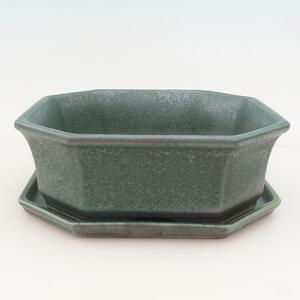 E-bonsai Bonsai miska + podmiska H14 - zelená