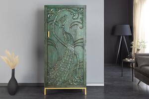 Vysoká komoda PEACOCK 3D 170 CM zelená masiv mango Nábytek | Úložné prostory | Komody | Vysoké 7