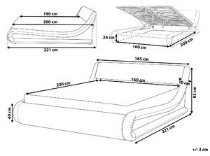 Bílá kožená postel s úložištěm 160x200 cm AVIGNON