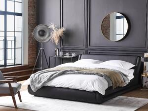 Černá matná kožená postel 160x200 cm AVIGNON