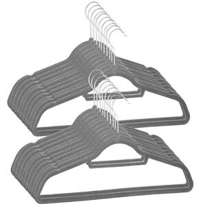 Sametová ramínka na oblečení 44,5 cm SPRINGOS HG0061 20ks šedá