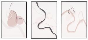 Set tří abstraktních obrazů Somcasa Curve 70 x 50 cm