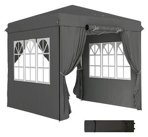 Outsunny Pavilon 2,5x2,5m, Voděodolný Stabilní Zimní Pop-up Skládací Pavilon, UV Ochrana 50+, Skládací Party Stan Zahradní Stan s 4 Bočními Panely a T