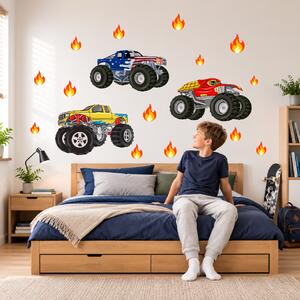 PIPPER. Monster Trucks – textilní samolepka na zeď